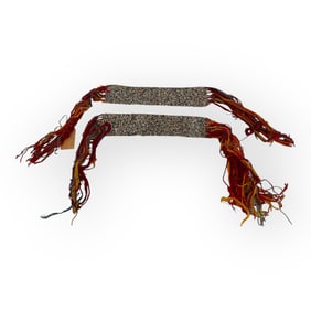 Matched Pair of Chippewa Salt & Pepper Beaded Armbands