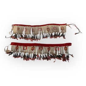 Pair of Early Sioux Quilled Arm Bands
