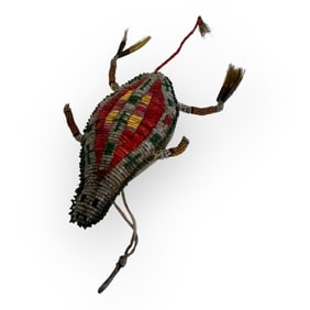 Early Quilled & Beaded Turtle Fetish (Sioux)
