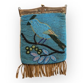 Pictorial Plateau Beaded Bag