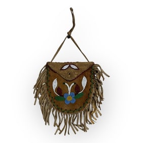 Native American Beaded Purse With Fringe