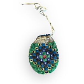 19th C. Small Beaded Coin Pouch