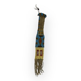 Excellent Quilled and Beaded Southern Plains Miniature Pipe Bag