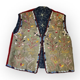 Quilled and Beaded Santee Sioux Childs Vest