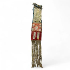 Circa 1870-1880 Native American Quilled Pipe Bag (Sioux)