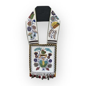 Applique Beaded Great Lakes Bandolier Bag, C. 1880