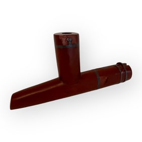 Lead Inlaid Catlinite Pipe