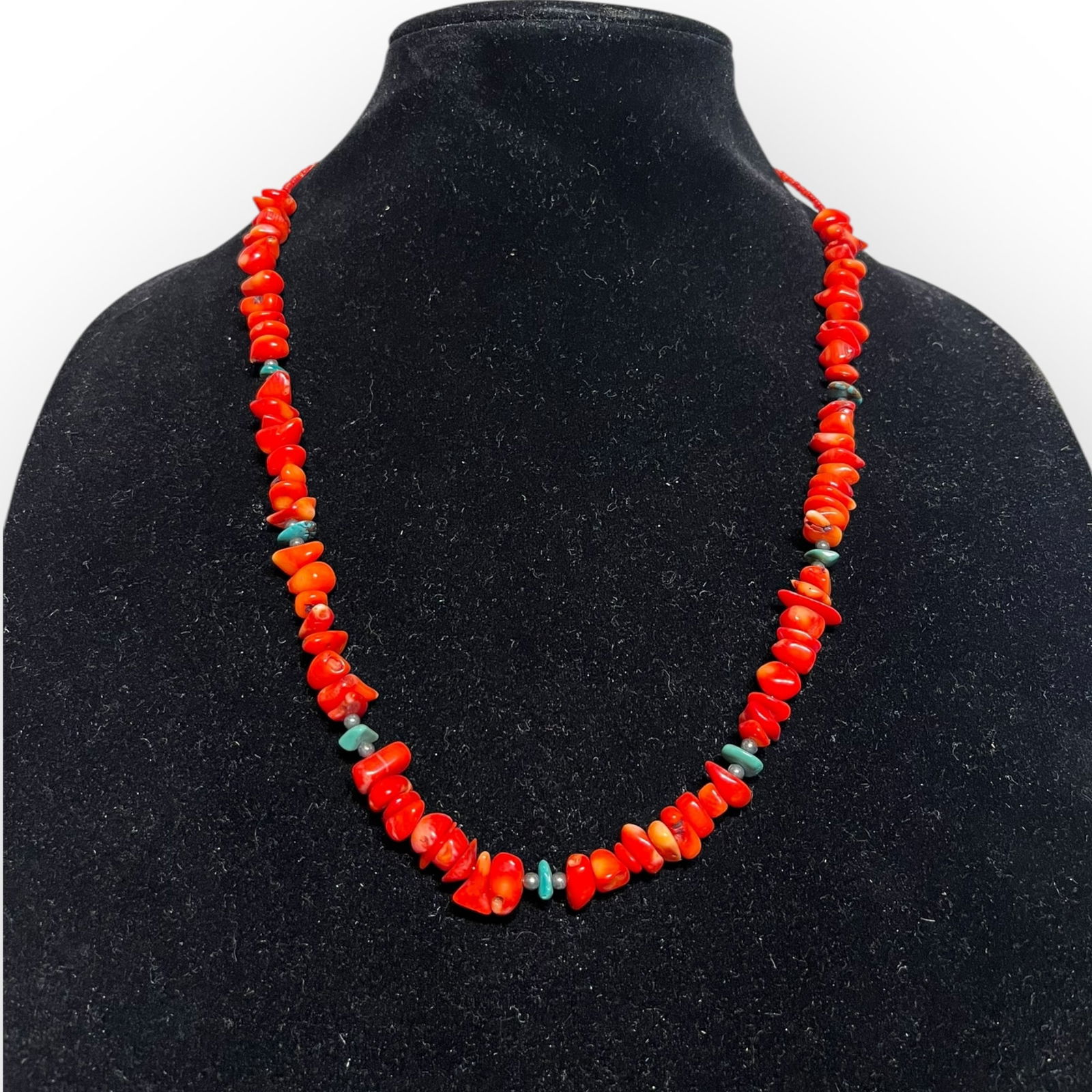 Excellent Native American Coral Strand Necklace (1 of 1)