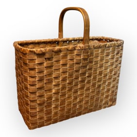 Fine Large Rectangular Split Oak Basket