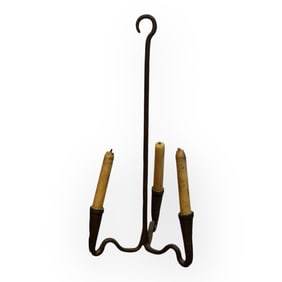 Wrought Iron Three-Arm Candle Chandelier