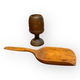 Pair of 19th C Treen Pieces