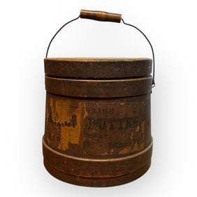 19th C Firkin With Original Label