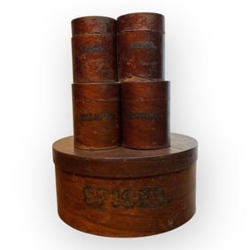 19th C Set of Spice Pantry Boxes