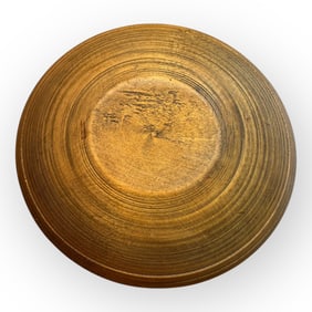 Beehive Turned Wooden Bowl in Mustard Paint