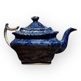 Historical Blue Staffordshire Teapot