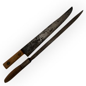 Two Large 19th Century Butcher Knives