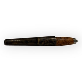 Scandinavian Burl Handle Knife In Fancy Original Sheath