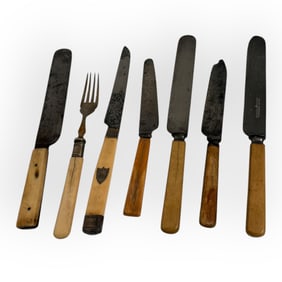 7 Pieces of 19th Century Bone Handled Cutlery