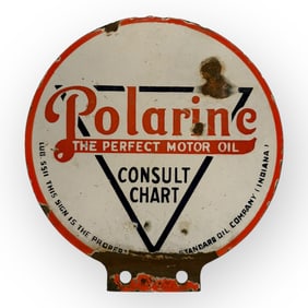 Original Porcelain Polarine Motor Oil Pump Plate