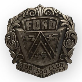Vintage Ford 300-500 Ten Year Membership Metal Plaque