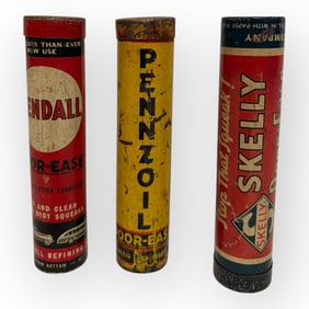 Skelly, Kendal & Pennzoil Vintage Metal Door Ease Tins