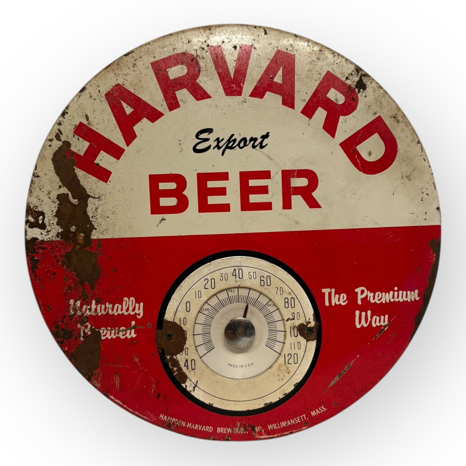 Vintage Harvard Export Beer Button Thermometer (1 of 2)