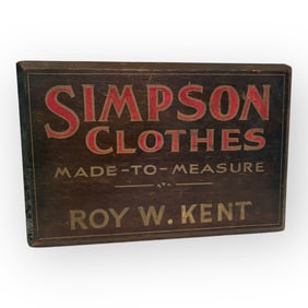 Simpson Clothes Made-To-Measure Wood Sign