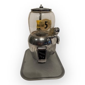 Atlas Bantam 5 Cent Coin Operated Peanut or Gum Machine