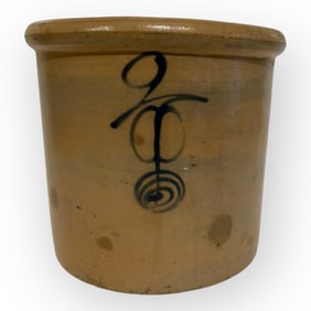 Rare Red Wing Double P over Target Signed Crock