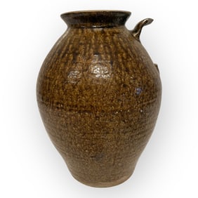 Unusual Form Southern Tobacco Spit Glaze Crock