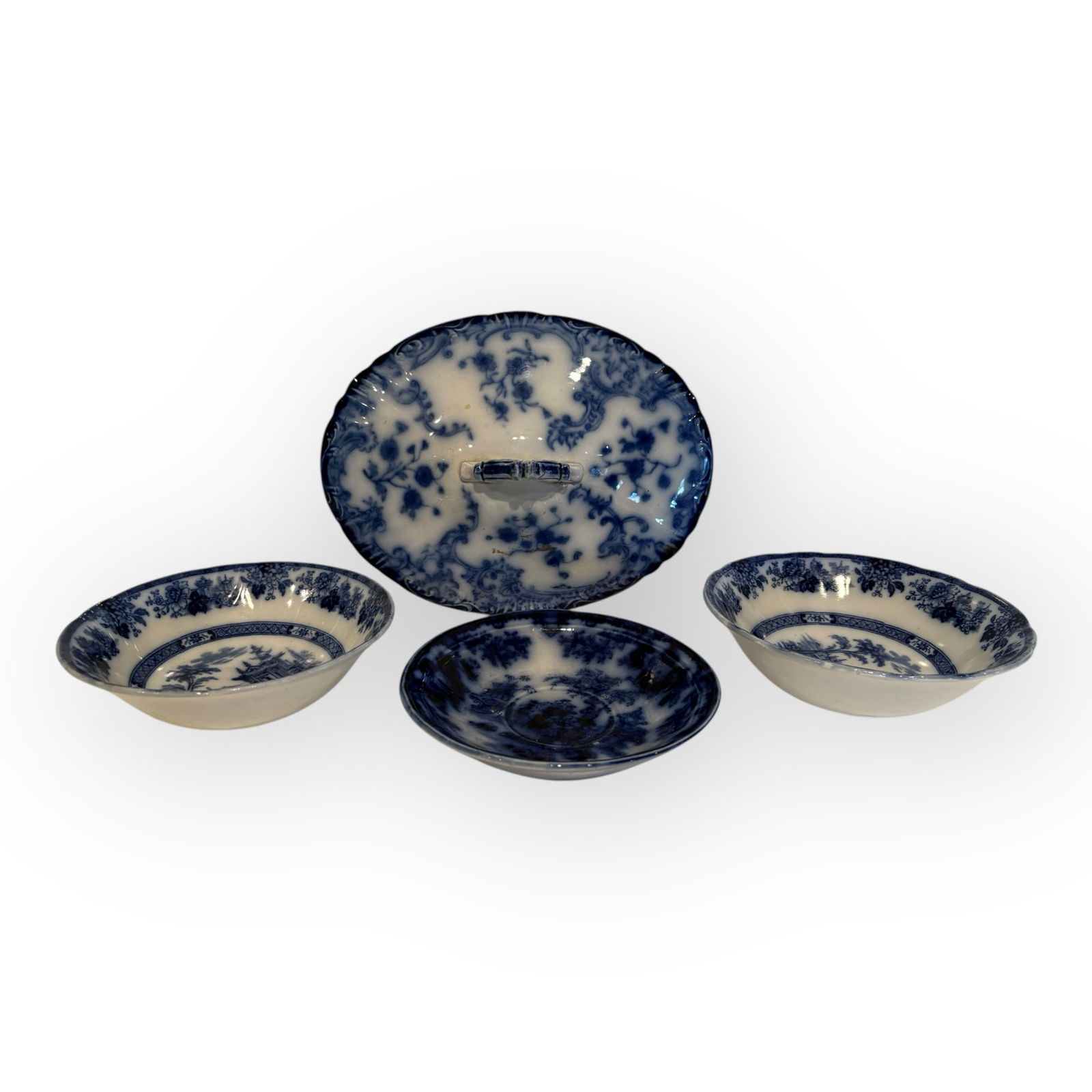 4 Pieces of 19th Century Flow Blue (1 of 2)