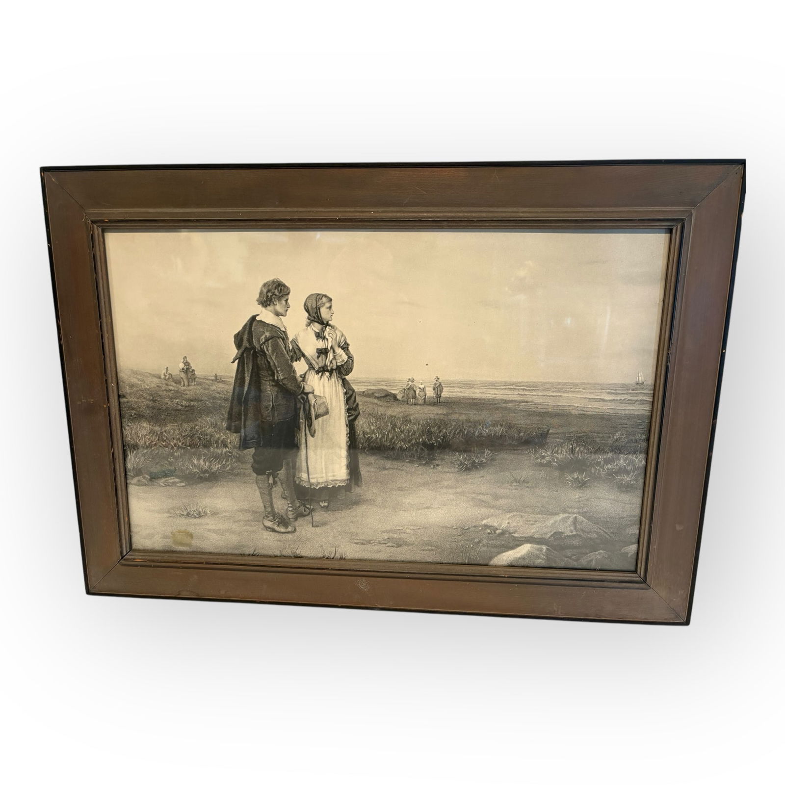 The Return Of The Mayflower Picture: The Return of The Mayflower Picture. 26 1/2 x 18 1/2 frame size. George H. Boughton. [ known as the lord of the Mayflower in Britain]. Excellent condition