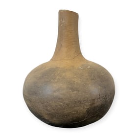 Prehistoric Native American Long Neck Pottery Bottle