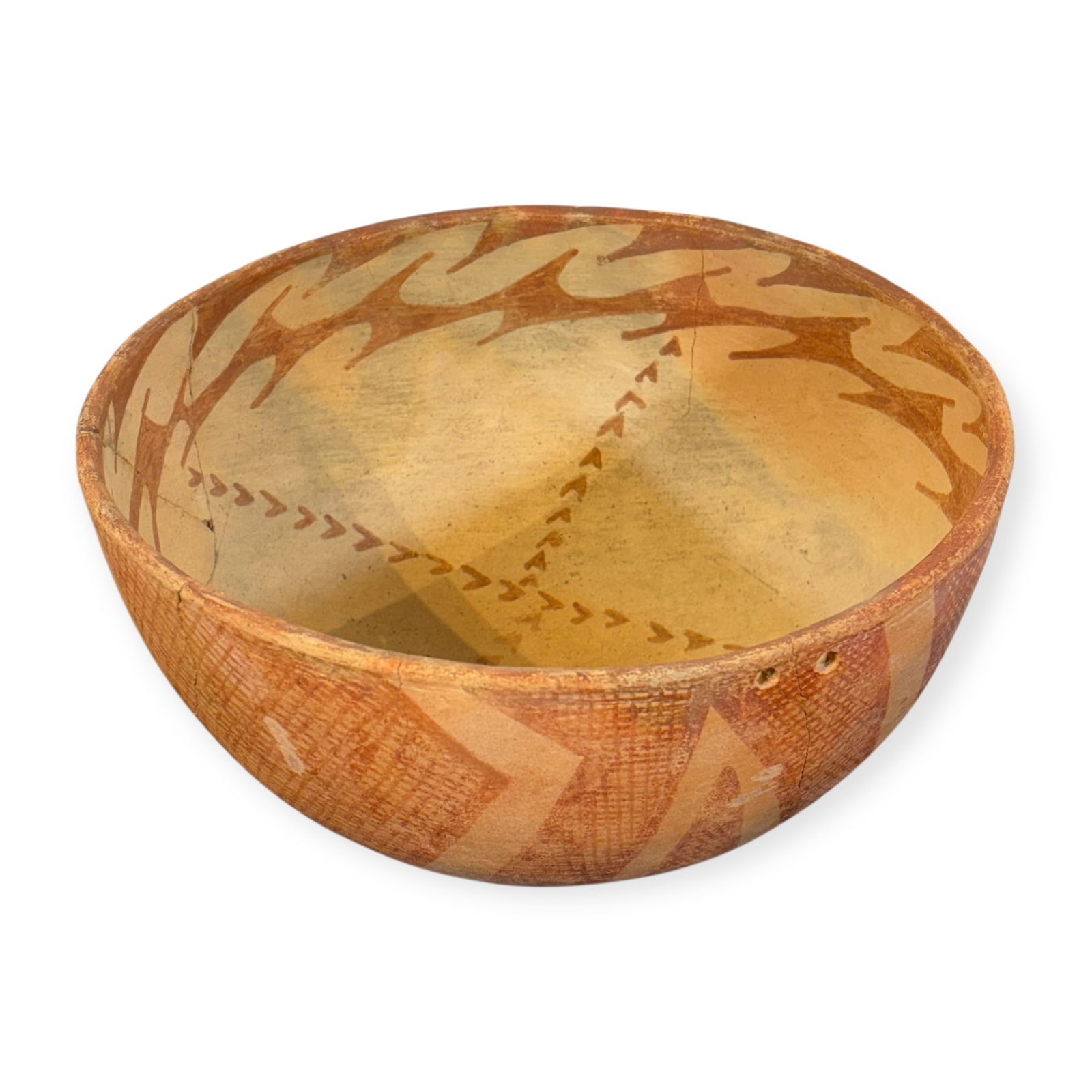 Monumental Hohokam Red on Buff Dough Bowl (1 of 3)