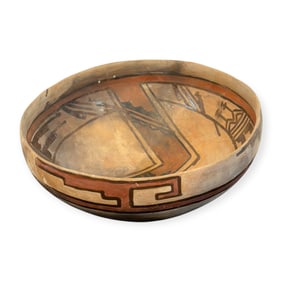 Rare Rio Grande San Lazaro Glaze Polychrome Bowl