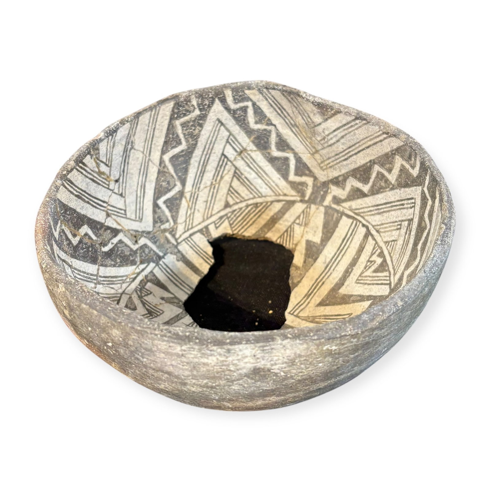 Small Black on White Mimbres Bowl (1 of 2)