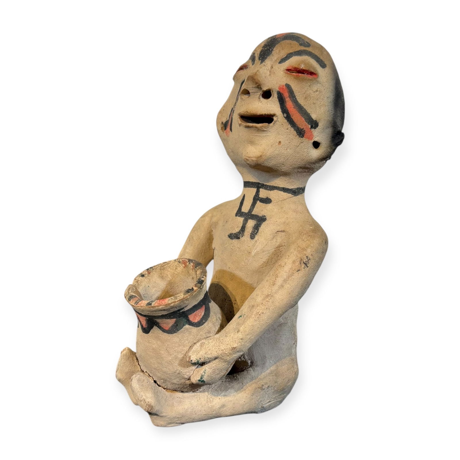 Tesuque Pueblo Pottery Rain God Figure (1 of 2)