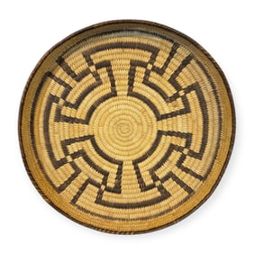 Large Tohono O'odham (Papago) Basketry Rimmed Tray