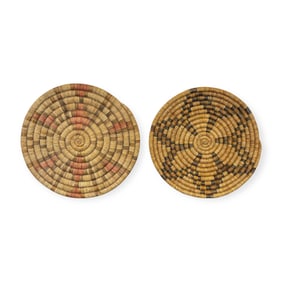 Pair (2) of Hopi Coil Basketry Plaques
