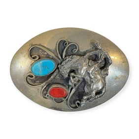 Navajo Western Scene Belt Buckle