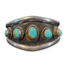 Old Navajo 5 Stone Cuff Bracelet