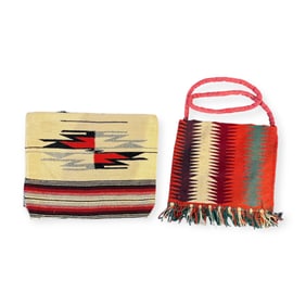 Pair (2) Navajo Textile Handbags