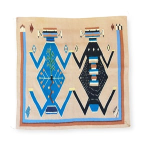 Rare Mother Earth/Father Sky Navajo (DinŽ) Weaving (Attrib. Luana Tso)
