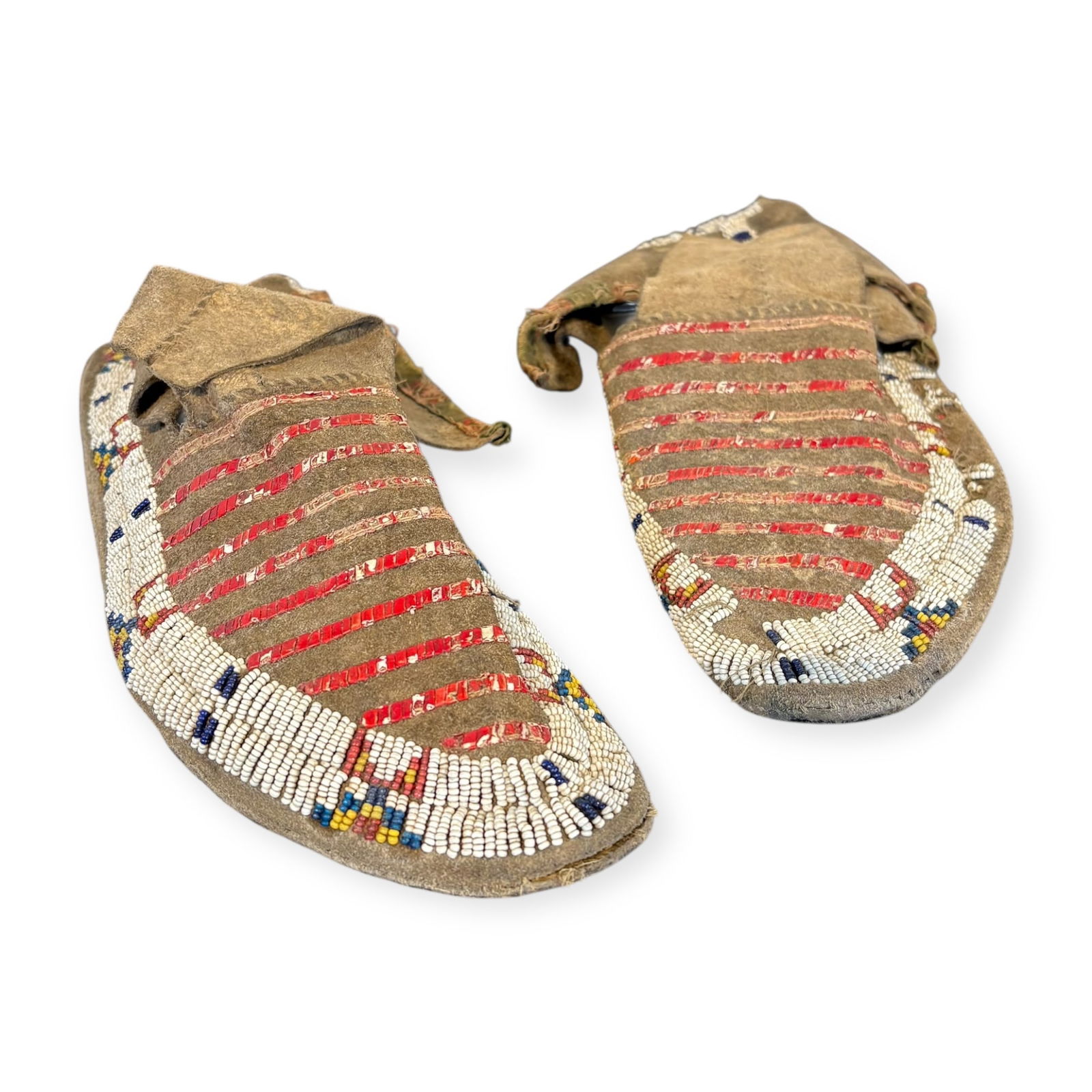 Early Quilled Sioux Hide Moccasins (1 of 2)