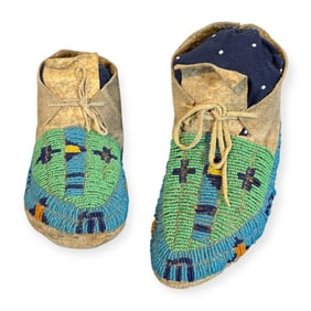 Circa 1900 Childs Beaded Moccasins