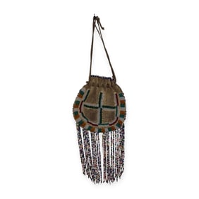 19th C Apache Beaded Bag Beaded On Both Sides