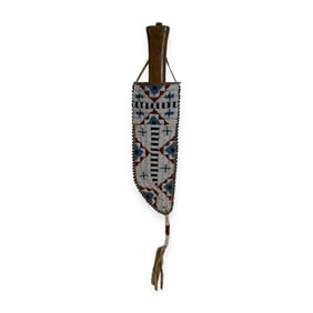 Fully Beaded Plains Beaded Sheath + Knife