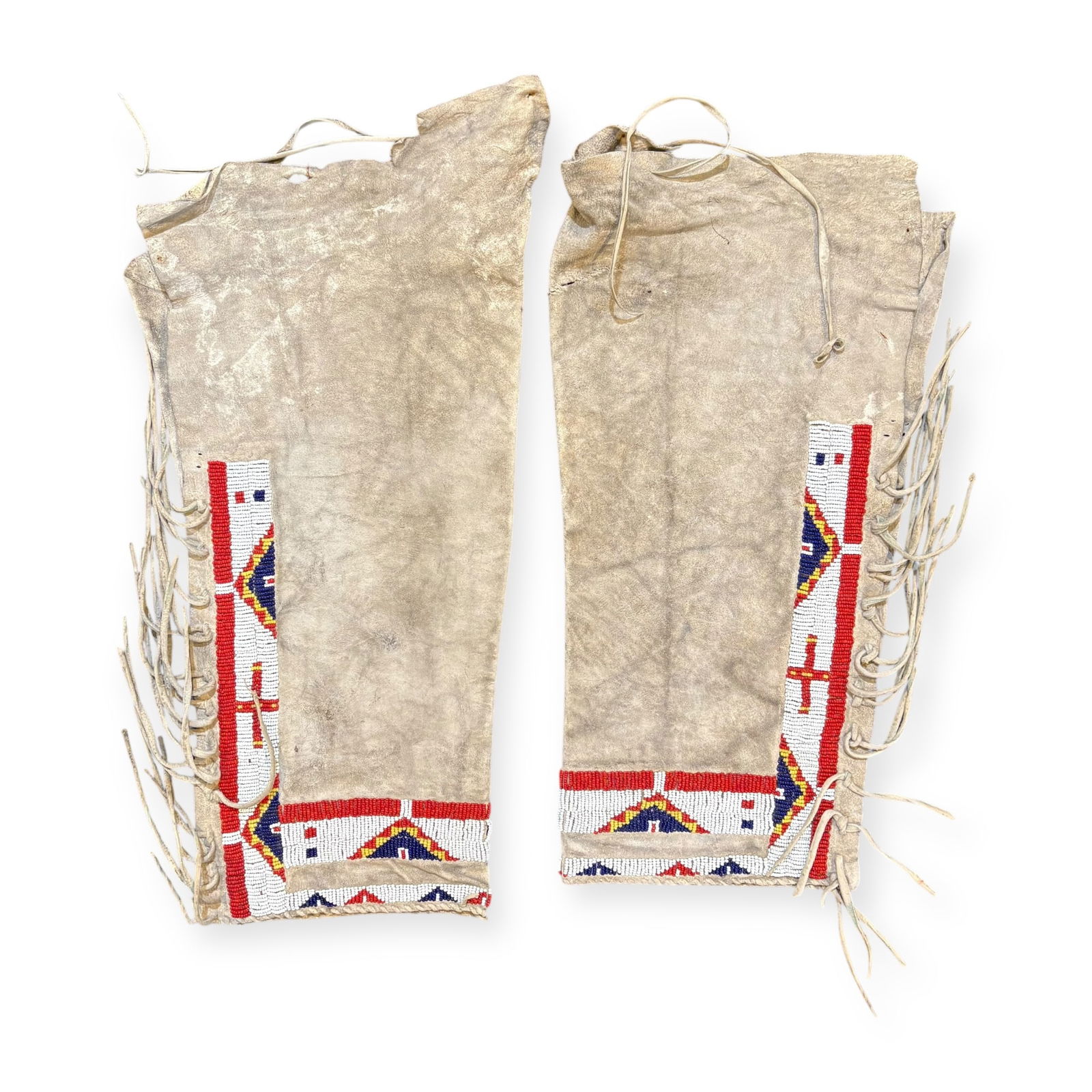 Pair Of Sioux Beaded & Fringed Leggings (1 of 2)