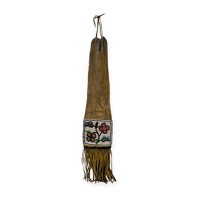 Late 19th C Cree Pipe/Tobacco Bag