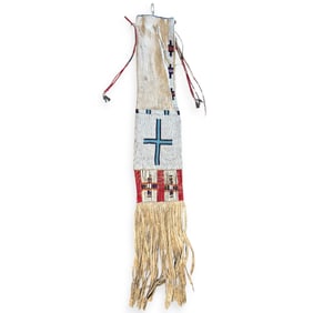 Large Plains Beaded And Quilled Pipe Bag